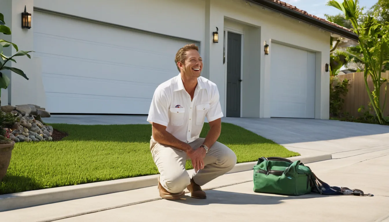 A friendly local provider checking a residential garage door in the DeBary area